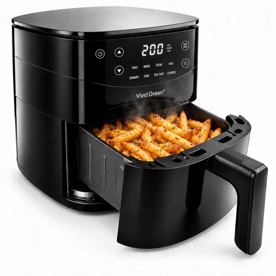 Vivid Green Crisp Touch airfryer van 3 liter met digitaal display