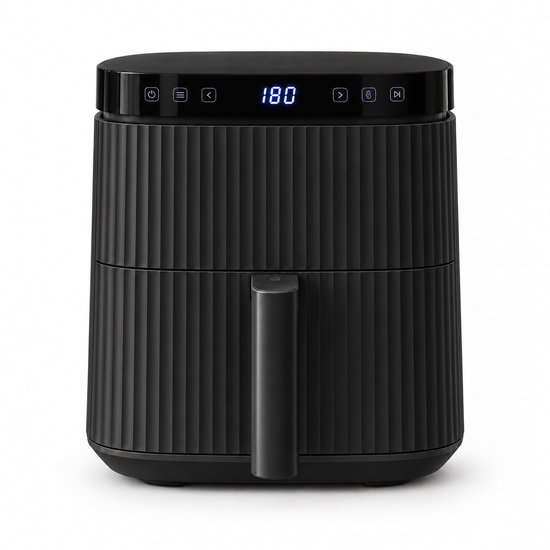 Vivid Green zwarte airfryer van 5 liter met geribbeld ontwerp