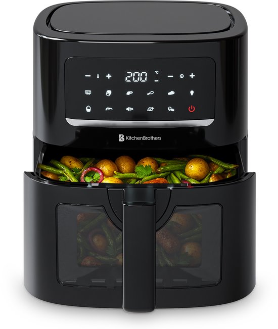 KitchenBrothers XL airfryer van 6 liter met kijkvenster